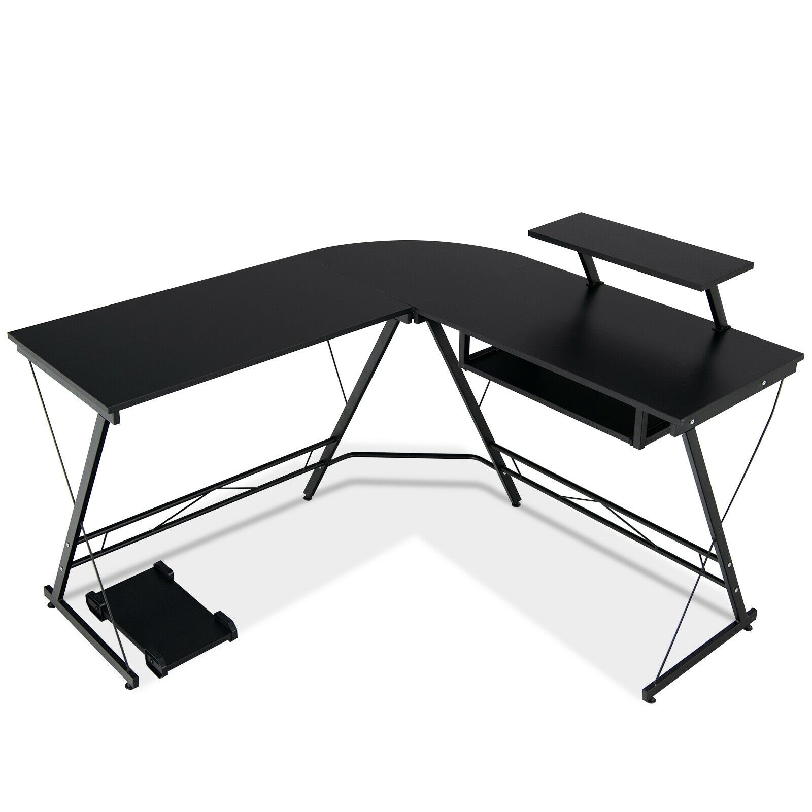L Shaped Computer Desk With Movable Monitor Stand, 50 Corner Workstation For Home Office & Gaming L Shaped Computer Desk With Movable Monitor Stand, 50 Corner Workstation For Home Office & Gaming