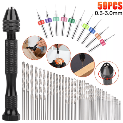 Mini Micro Hand Twist Drill Bits Set With Precision Pin Vise, Rotary Tools Kit For Resin, PCB, Jewelry And Carving Mini Micro Hand Twist Drill Bits Set With Precision Pin Vise, Rotary Tools Kit For Resin, PCB, Jewelry And Carving