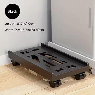 Adjustable Rolling CPU Stand Ventilated PC Tower Cart With Caster Wheels For Under Desk Setup black