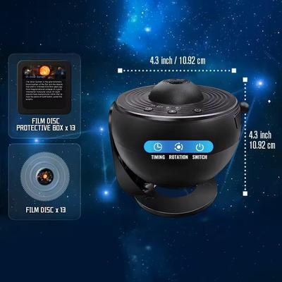 Galaxy Projector With Realistic Starry Sky And Solar System For Kids Bedroom black usb Plug