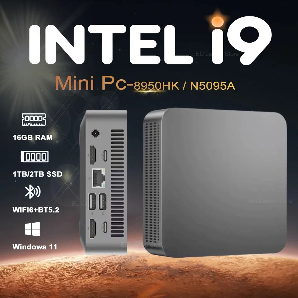 Portable I9 Mini Desktop PC With Windows 11 And High Speed SSD Storage 16gb Ddr4 256gb Ssd intel I9 8950hk