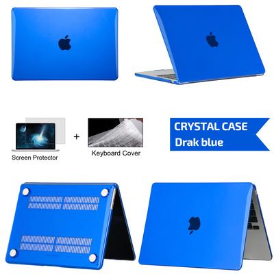 Protective Laptop Case For MacBook Air M1 Chip & Pro crystal Drak Blue model A1466 A1369