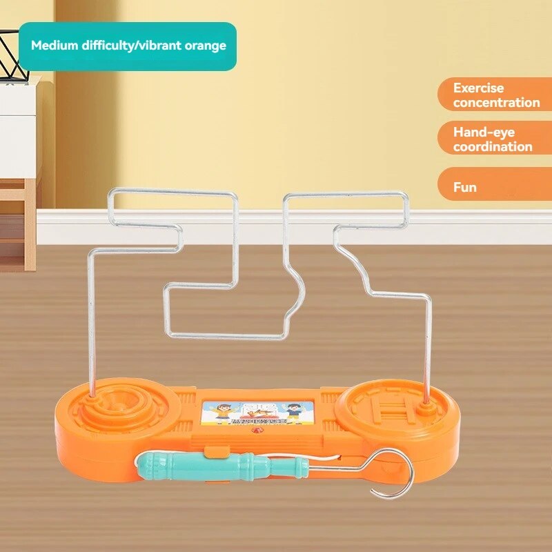 Kids' Electric Touch Maze Game Stress Relief & Focus Artifact Toy, Creative Gift For Concentration Training orange
