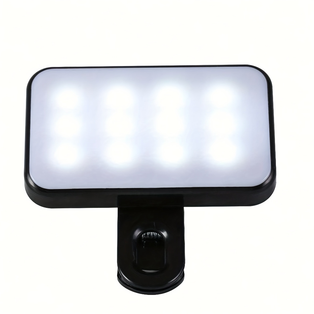 Rechargeable Mini Selfie Fill Light, 3 Modes Adjustable Brightness Clip On For Smartphones, Laptops & Tablets black