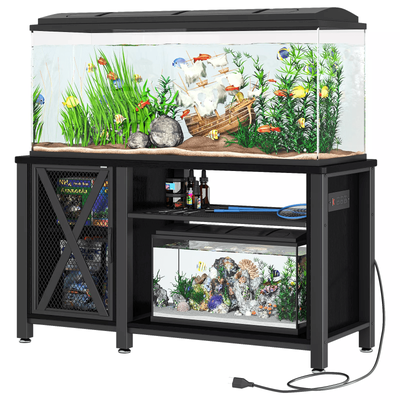 Metal Aquarium Stand For Gallon Tank, Fish Tank Cabinet With Storage & Power Outlet, Top Tank, 20 Gallon Bottom Aquarium Metal Aquarium Stand For Gallon Tank, Fish Tank Cabinet With Storage & Power Outlet, Top Tank, 20 Gallon Bottom Aquarium