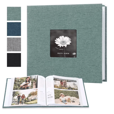 Linen Photo Album For 6 Inch Prints With Writable Interleaf Pages green 200pcs
