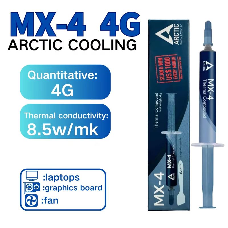 MX4 Thermal Paste Processor MX 4 4g 8.5W M k For CPU GPU Printer HeatSink Cooling Cooler Thermal Grease Compound Silicon mx4 4g 2pcs