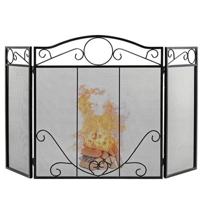 Decorative Fireplace Screen With Folded Fire Doors, Freestanding Mesh Fire Guard For Home Fireplace Safety Prevention Decorative Fireplace Screen With Folded Fire Doors, Freestanding Mesh Fire Guard For Home Fireplace Safety Prevention