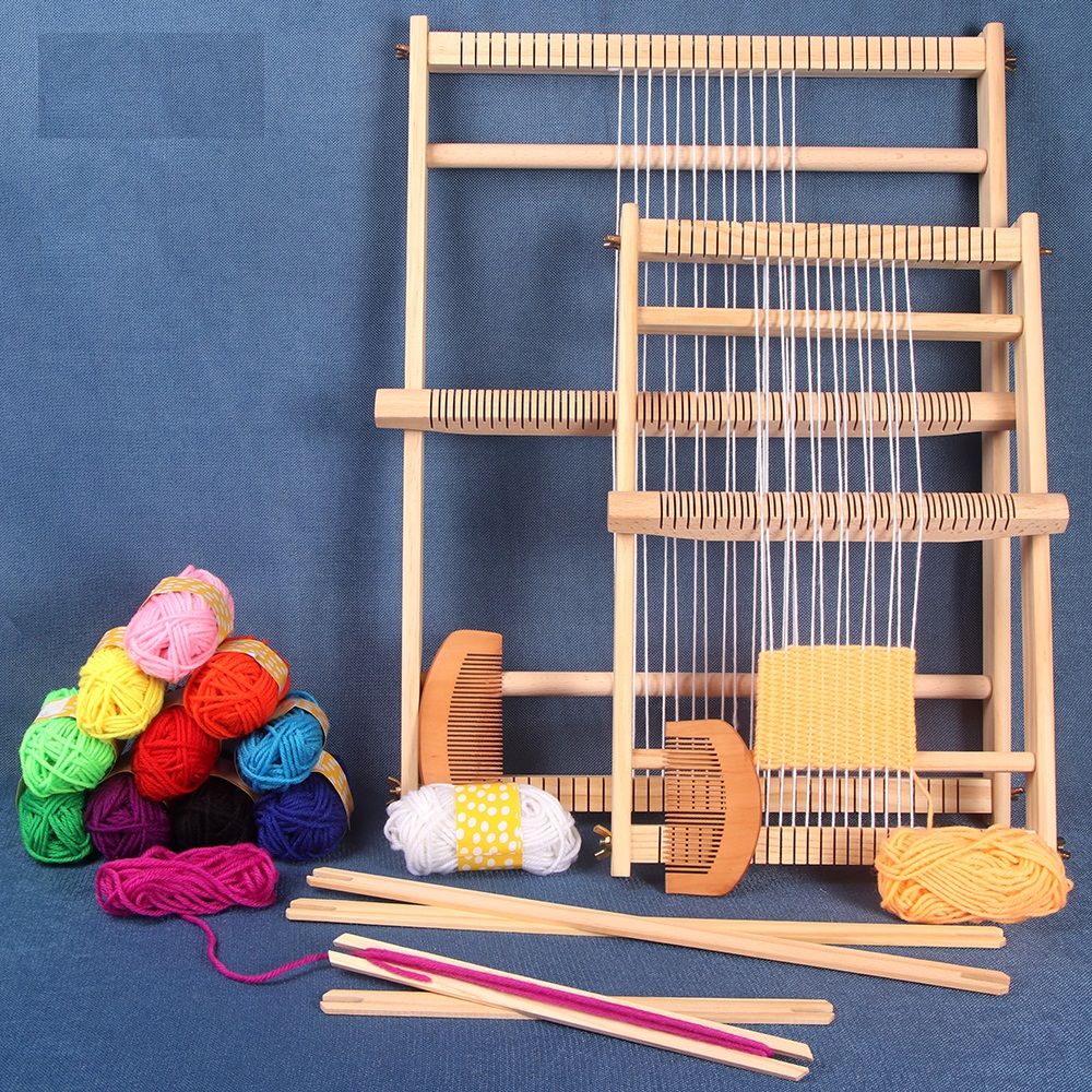 Handmade Weaving Loom Kit, Wooden Frame Loom With Heddle Bar For Tapestry, DIY Crafts, And Beginner Weavers loom m