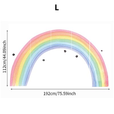 Large Rainbow Pastel Wall Stickers Mural, Nursery Kids Room Wall Decals, Baby Shower Playroom Decorations, Baby Boy Girl rnw02 l as Picture Shows