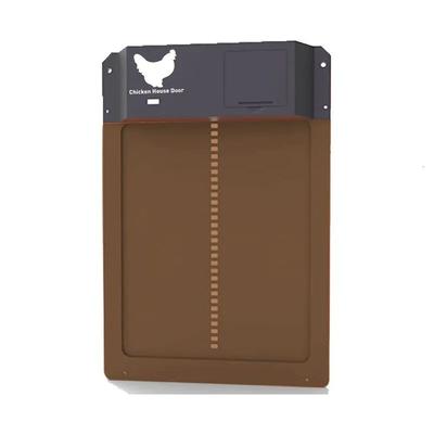 Automatic Chicken Coop Door Opener Light Sensor, Battery Operated, Weatherproof Hen House Gate brown