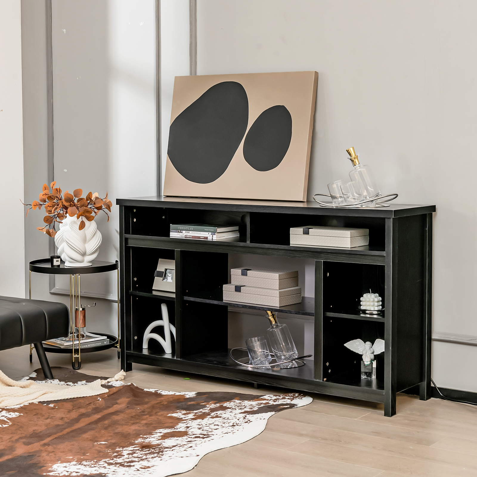 58 Inch Fireplace TV Stand For TVs Up To 65 Inches Modern Media Console With Storage & Cable Management 58 Inch Fireplace TV Stand For TVs Up To 65 Inches Modern Media Console With Storage & Cable Management