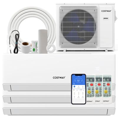 36000 BTU 3 Zone 23 SEER2 Mini Split Air Conditioner Wifi Enabled With Heat Pump 9K + 9K + 9K, Multi Room Ductless AC 36000 BTU 3 Zone 23 SEER2 Mini Split Air Conditioner Wifi Enabled With Heat Pump 9K + 9K + 9K, Multi Room Ductless AC