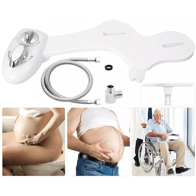 Fresh Water Spray Manual Non Electric Bidet Toilet Seat Attachment With Dual Nozzles & Adjustable Flow For Hygiene Fresh Water Spray Manual Non Electric Bidet Toilet Seat Attachment With Dual Nozzles & Adjustable Flow For Hygiene