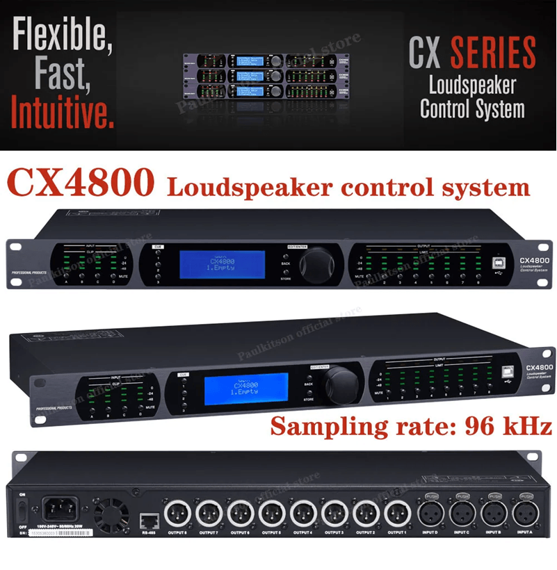 Paulkitson CX4800 Professional Audio Processor 4 In 8 Out 110v