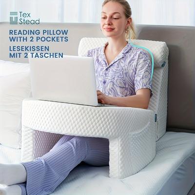 Memory Foam Reading Pillow For Gaming, Extra Large Arm Rest Pillow For Adult Bed Rest, Work, Study, Or TV With Removable light Cooling