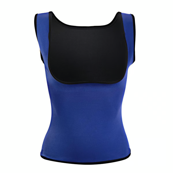 Neoprene Sweat Body Shaper Ultimate Waist Trimmer Vest For Weight Loss | Ideal Fitness & Workout Gift Blue S
