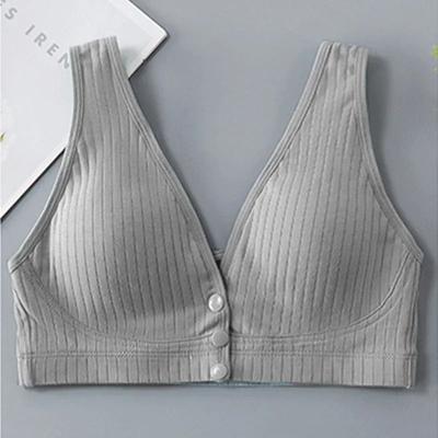 Cotton Nursing Bra For Pregnancy And Breastfeeding Plus Size Bralette With Soft Support l grey