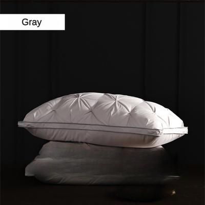 Luxury Goose Down Pillow White Cotton Pillow Cover Rectangle, 5 Star Hotel Sleep Experience With Low Mid high Pillows gray 48x74cm height 16 18cm 0.7kg