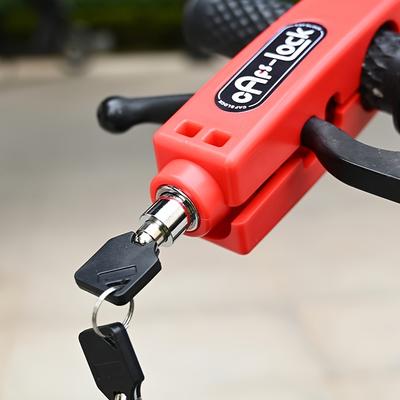 Anti Theft Lock Set For Mini Electric Vehicle Bike, Handlebar Throttle Lock With Cycling Horn For E Scooter, Motorcycle red