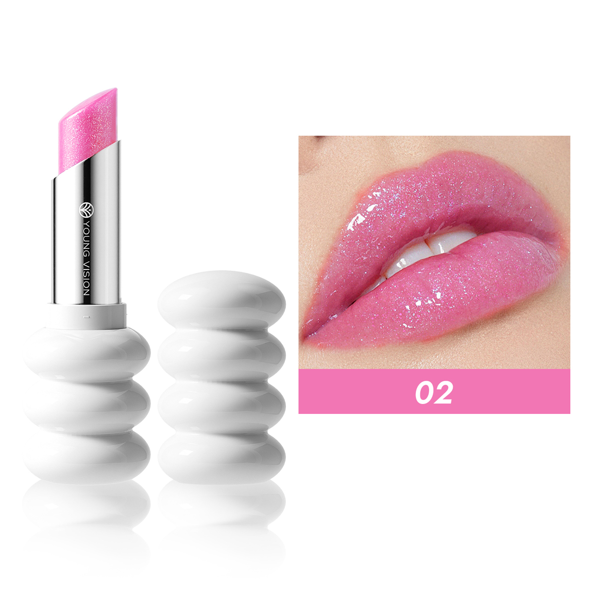 Fine Shimmer Nourishing Lipstick, Light Lipstick Long Lasting Colors, Easy To Apply Lip Moisturizing Lipstick 02