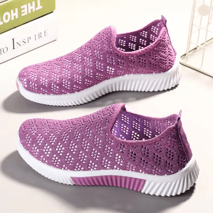 Womens Breathable Mesh Walking Sneakers With Soft Sole For All Day Comfort 9 9.5 pink