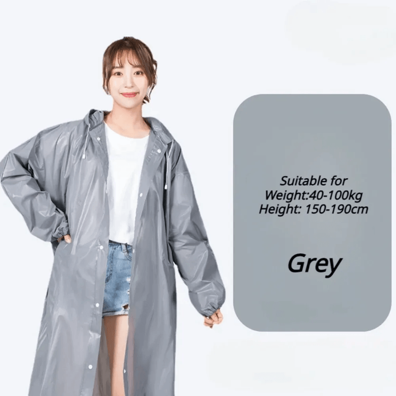 Portable Waterproof Travel Raincoat Lightweight, Reusable Adult Poncho For Outdoor & Emergency Use 3 Pcs gray