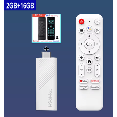 H96 Max H313 4K Android TV Stick With WiFi 6 & Voice Remote 2gb 16gb Mx3pro