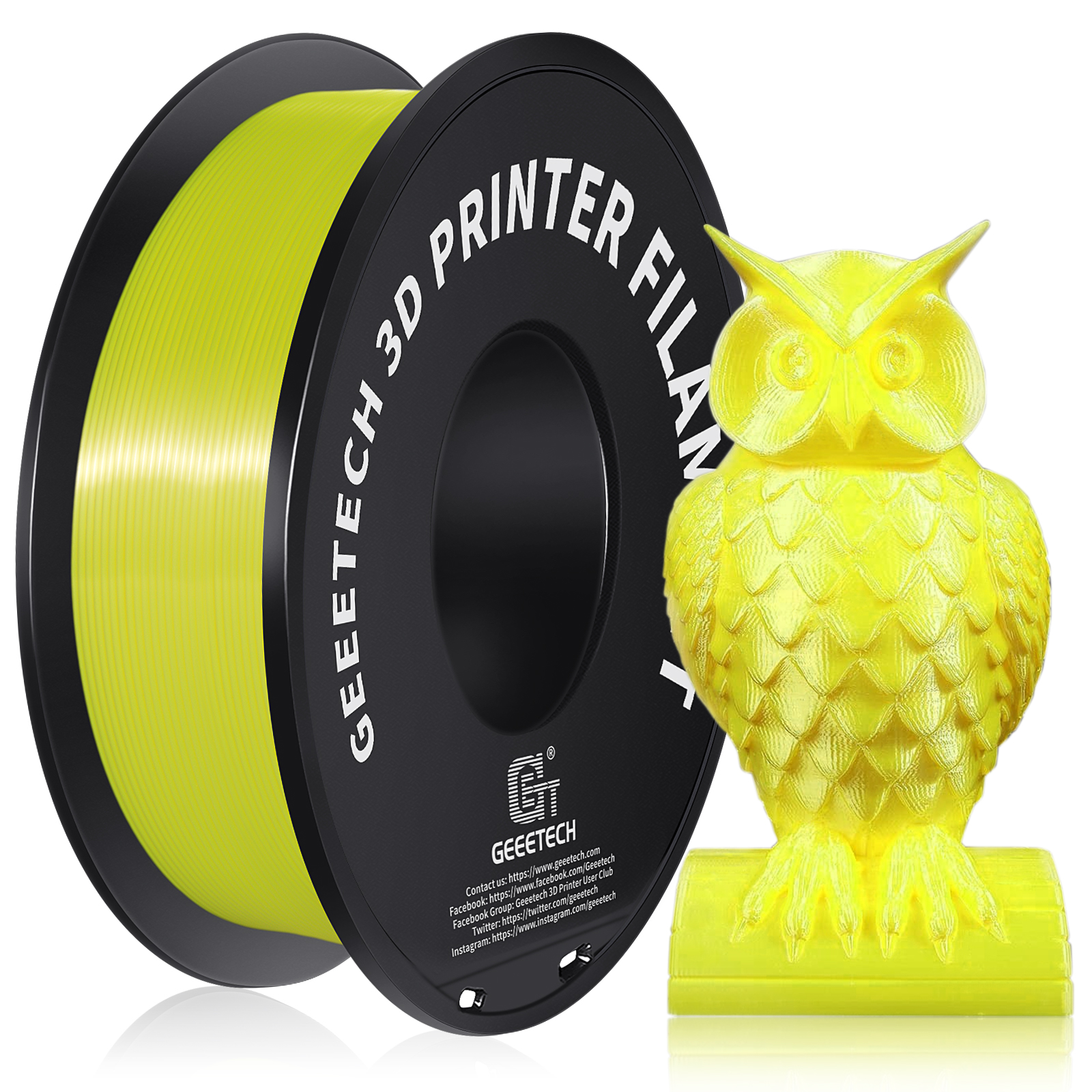 3D Filament, Shiny 3D Printer Spool Wire For High Quality Prints, Vacuum Packed silk Yellow Pla