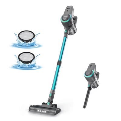 YISORA N300 Cordless Stick Vacuum Cleaner With 20Kpa Suction For Carpet, Hard Floors, And Pet Hair green