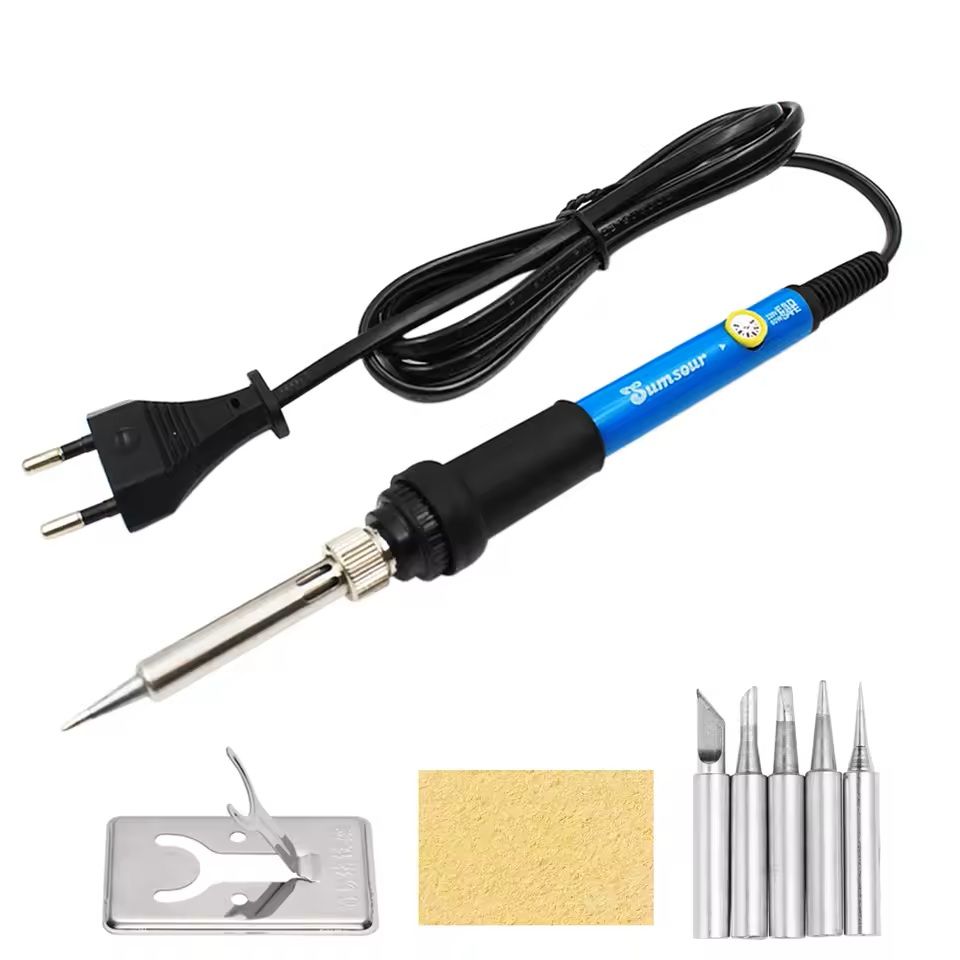 Digital Soldering Iron Kit With Adjustable Temperature And Display For Electronic Repairs 220v Eu Plug 60w Set 2