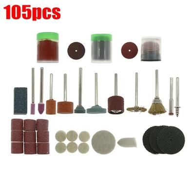 Power Tools Rotary Tool Accessory Set For Dremel Drill, Grinding, Polishing, Cutting, Mini Saw Blade & Abrasive Tool Kit 105pcs Bag