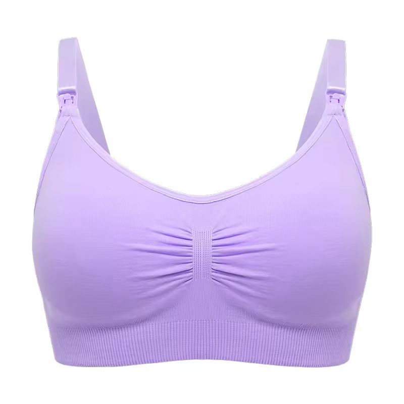 Seamless Push Up Maternity Bra Plus Size Nursing Support xl light Purple