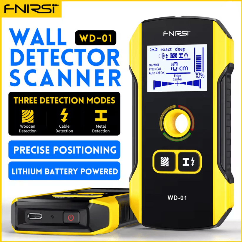 FNIRSI Wall Scanner With Positioning Hole Live Wire, Metal, And Stud Detector For Accurate Wall Scanning wd 01