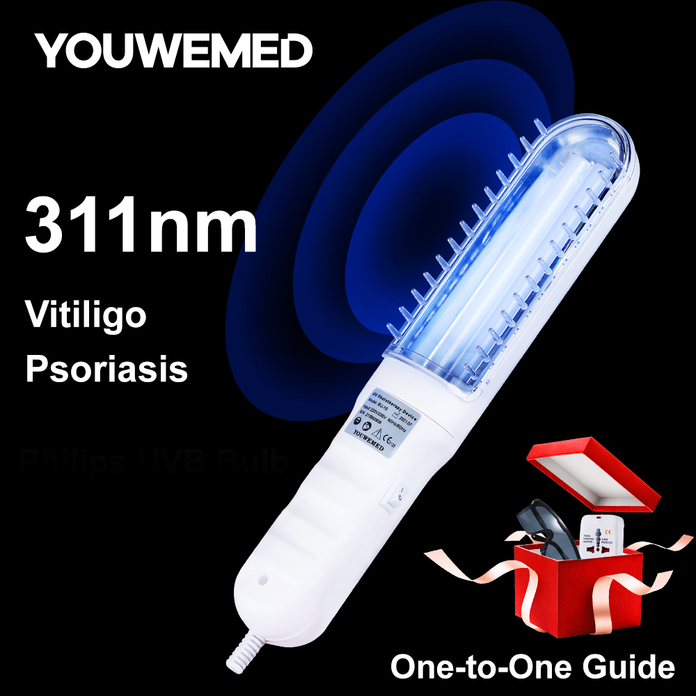 Ultraviolet Phototherapy Instrument Use UVB Philips Lamp UV For Vitiligo, Psoriasis, White Spots Skin Disease 110 Voltage