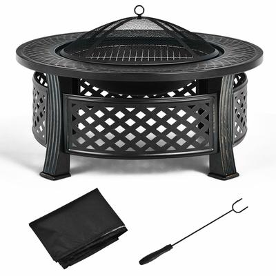 Multifunctional Outdoor Fire Pit With BBQ Grill & Durable High Temperature Resistant Steel, Ideal For Backyard Gathering Multifunctional Outdoor Fire Pit With BBQ Grill & Durable High Temperature Resistant Steel, Ideal For Backyard Gathering