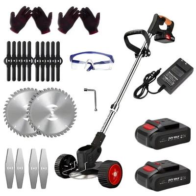 Premium 3 in 1 Cordless Lawn Trimmer And Weed Wacker With Dual Batteries Grass Edger And Brush Cutter black us Plug Type two Batteries