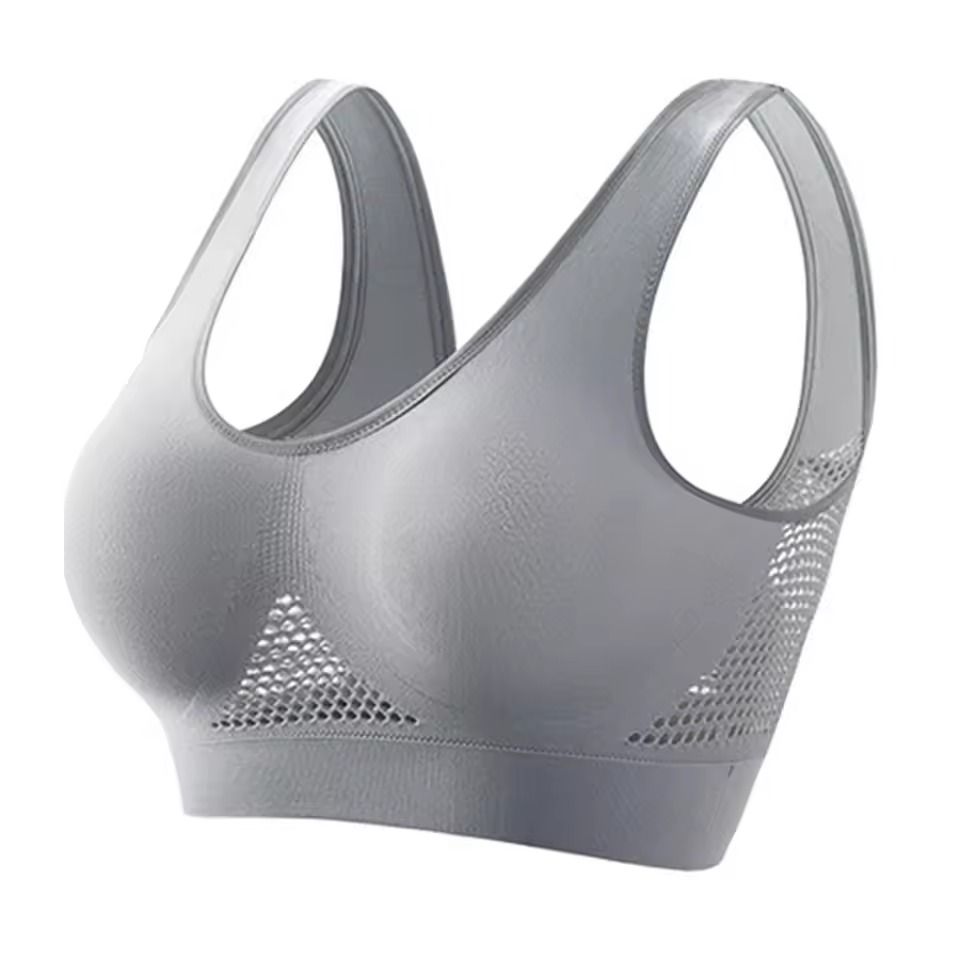 Breathable Padded Yoga Sports Bra Fitness Running Crop Top 2xl grey