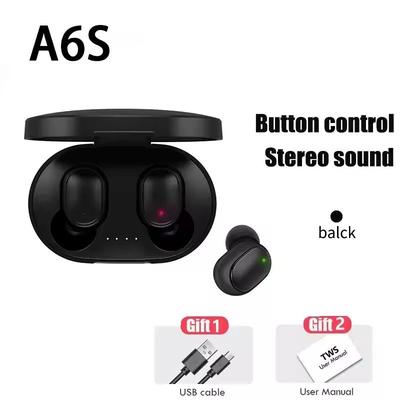 TWS A6S Wireless Bluetooth Earbuds With Mic And Noise Cancelling For Android Devices black