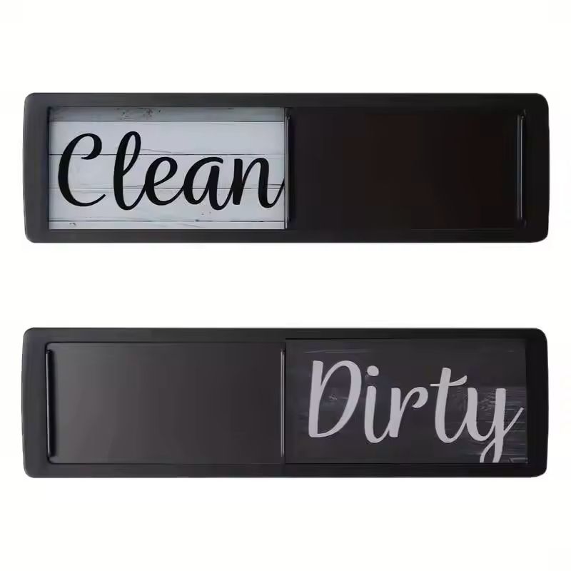 Dishwasher Magnet Clean Dirty Sign For Kitchen Organization black a