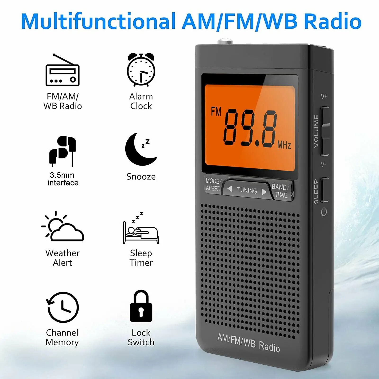 Portable Weather Radio With NOAA Alert And Alarm Clock Portable Weather Radio With NOAA Alert And Alarm Clock