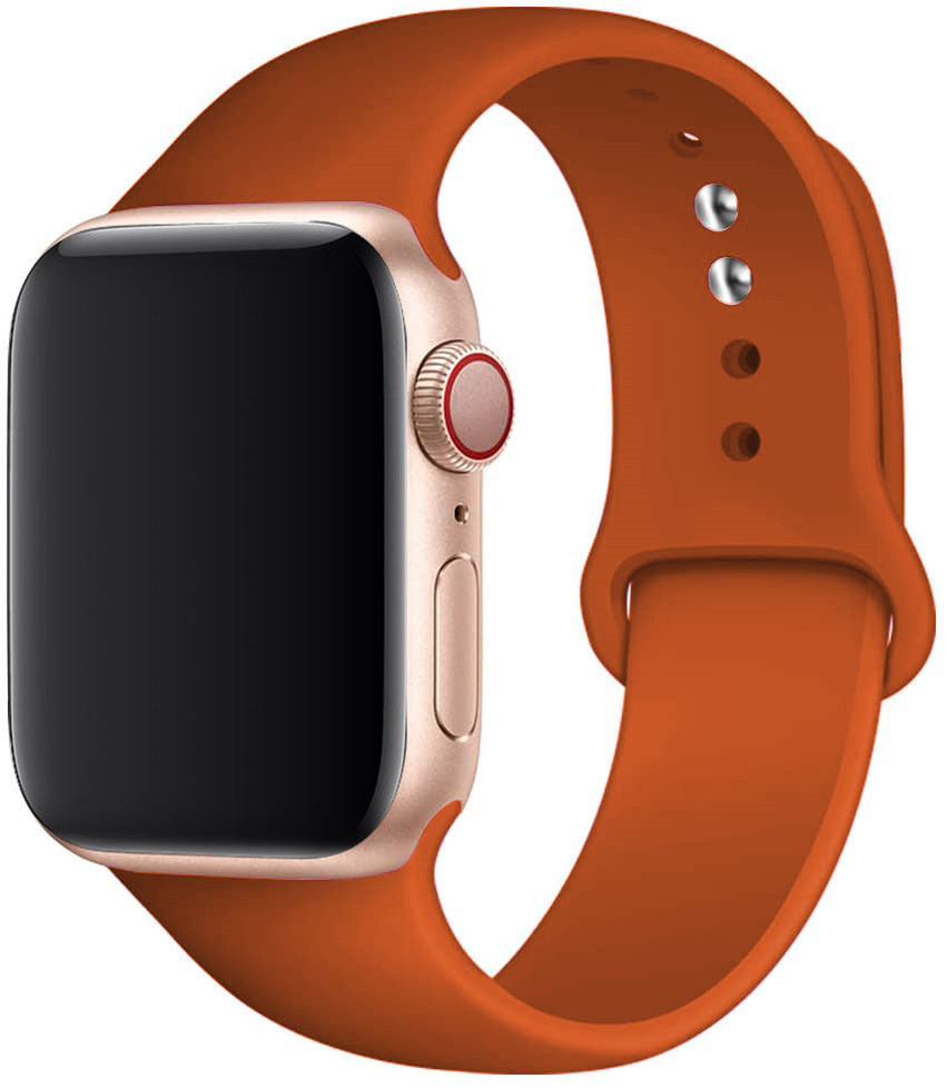 Apple Watch Silicone Sport Band, Strap For IWatch Series Soft Replacement Bracelet dark Orange 38 40 41 Mm M l