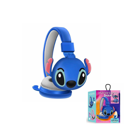 Disney Stitch Wireless Bluetooth Headphones, Foldable Stereo Headsets With Mic, Anime Cartoon Kids Gift blue