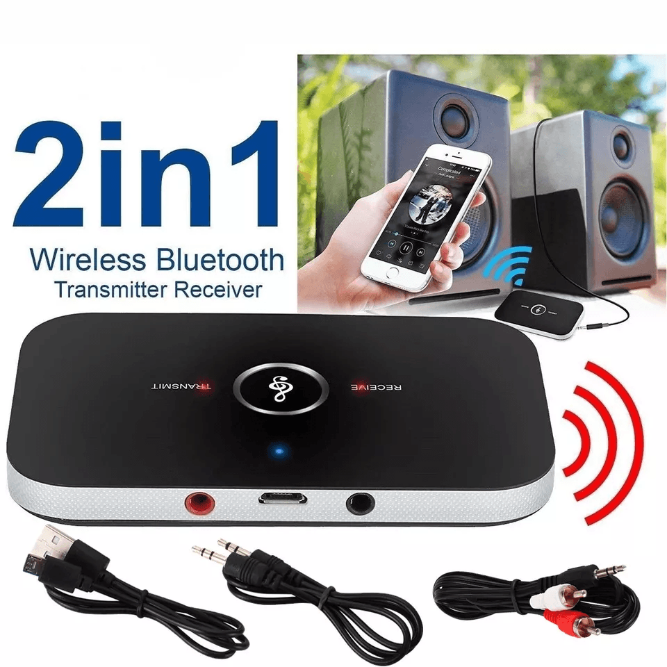 Bluetooth Transmitter & Receiver Wireless Adapter For Home Stereos, Speakers, TV, PC, Headphones, AUX Audio Output Bluetooth Transmitter & Receiver Wireless Adapter For Home Stereos, Speakers, TV, PC, Headphones, AUX Audio Output