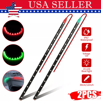 Red Green Submersible Navigation Light Waterproof Marine Boat Bow LED Strips For Pontoon, Yacht, Dinghy, Kayak, Fishing Red Green Submersible Navigation Light Waterproof Marine Boat Bow LED Strips For Pontoon, Yacht, Dinghy, Kayak, Fishing