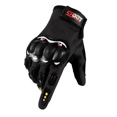 Men Full Finger Motorcycle Gloves Touch Screen Compatible Anti Fall Off Road Cycling Protection Outdoor Sports Gear black