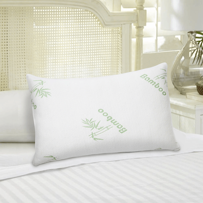 Bamboo Shredded Memory Foam Pillow Hypoallergenic, Washable Cover, Orthopedic Support For Back, Side Stomach Sleepers king 1 Pcs