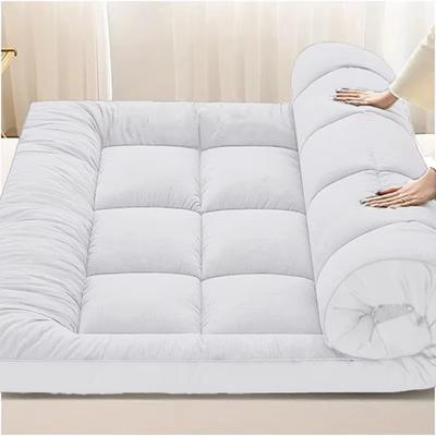 Luxury Extra Thick Mattress Pad For Queen & King Beds 1000GSM Quilted Topper With Deep Pocket Soft & Breathable white twin 39x75inch