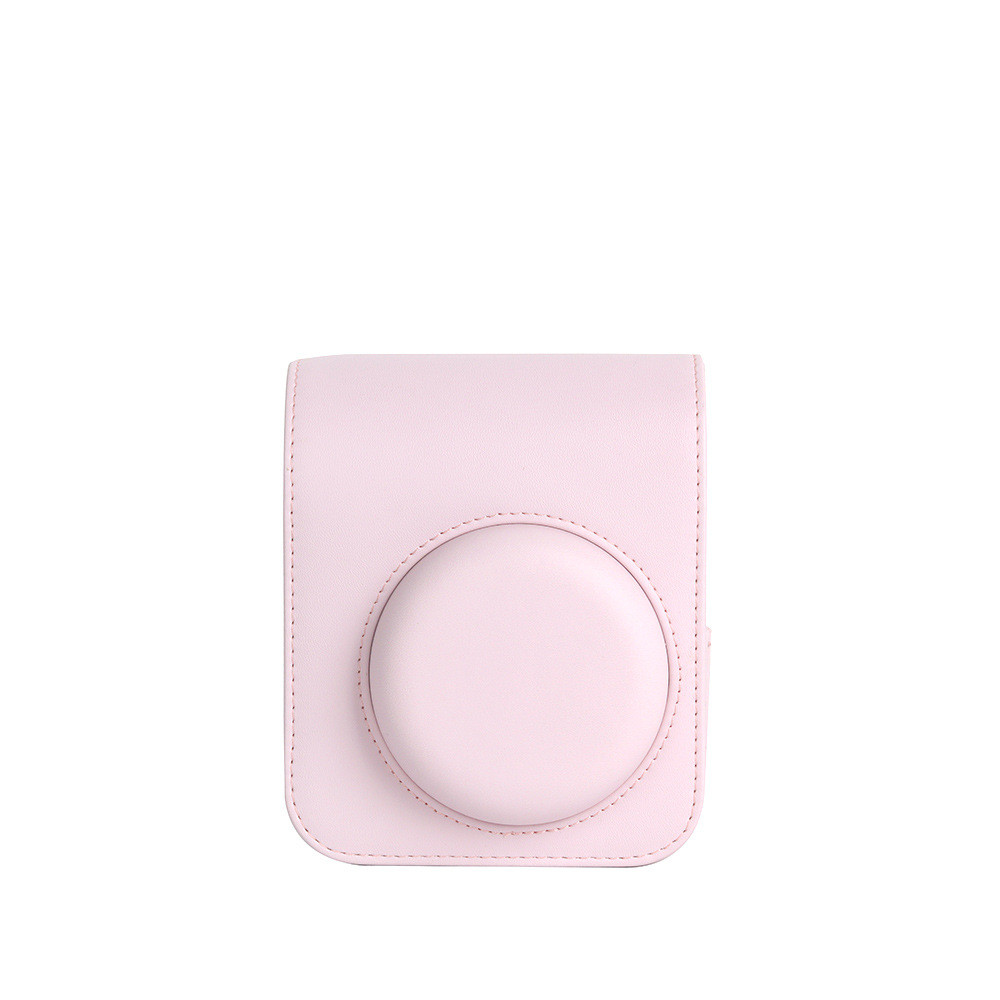 Instax Mini 12 PU Leather Camera Case, Soft Protective Travel Bag With Shoulder Strap For Fujifilm Instant Film Camera pink