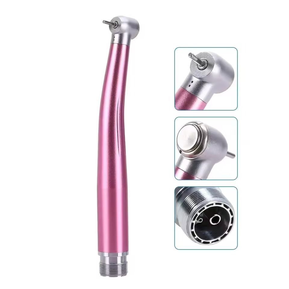 Colorful Dental High Speed Handpiece With Push Button And Air Turbine Spray pink 2 Holes